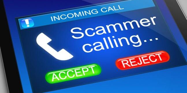 Scammer Calling Warning Screen