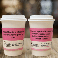 Coffee Cups Promote Breast Cancer Awareness Coffee Cups Promote Breast Cancer Awareness