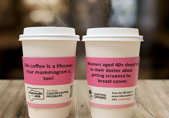 Coffee Cups Promote Breast Cancer Awareness