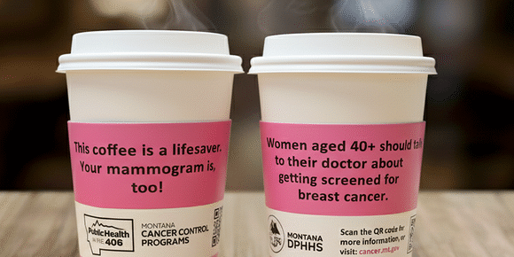 Coffee Cups Promote Breast Cancer Awareness