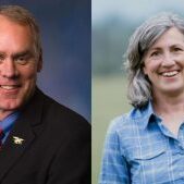 US House candidates for Montana's 1st Congressional District Ryan Zinke (R) (left) and Monica Tranel (D) (right) US House candidates for Montana's 1st Congressional District Ryan Zinke (R) (left) and Monica Tranel (D) (right)