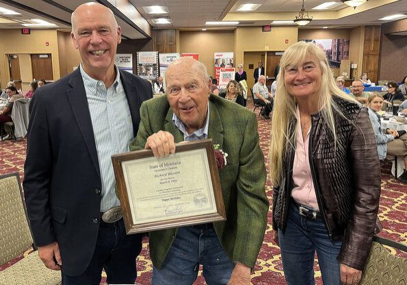 Governor Gianforte with Centenarian Richard Blossom