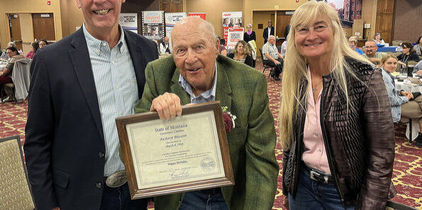 Governor Gianforte with Centenarian Richard Blossom