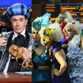 Recently fired Biden-appointed Department of Energy bureaucrat, Sam Brinton (left); Stephen Colbert dressed as Caesar Flickerman, Capitol Show Host from The Hunger Games (center); Capitol Citizens from The Hunger Games awaiting next amusement (right). Recently fired Biden-appointed Department of Energy bureaucrat, Sam Brinton (left); Stephen Colbert dressed as Caesar Flickerman, Capitol Show Host from The Hunger Games (center); Capitol Citizens from The Hunger Games awaiting next amusement (right).