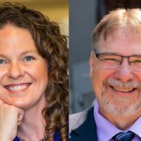 Smiling Professional Portraits of Two Individuals Smiling Professional Portraits of Two Individuals