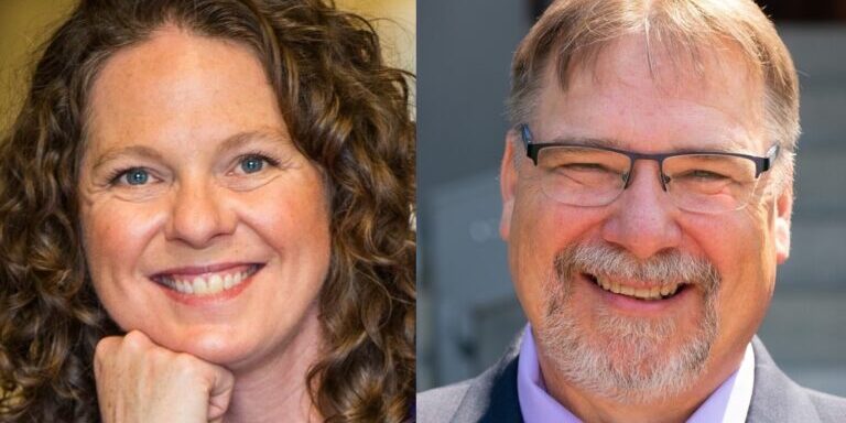 Smiling Professional Portraits of Two Individuals