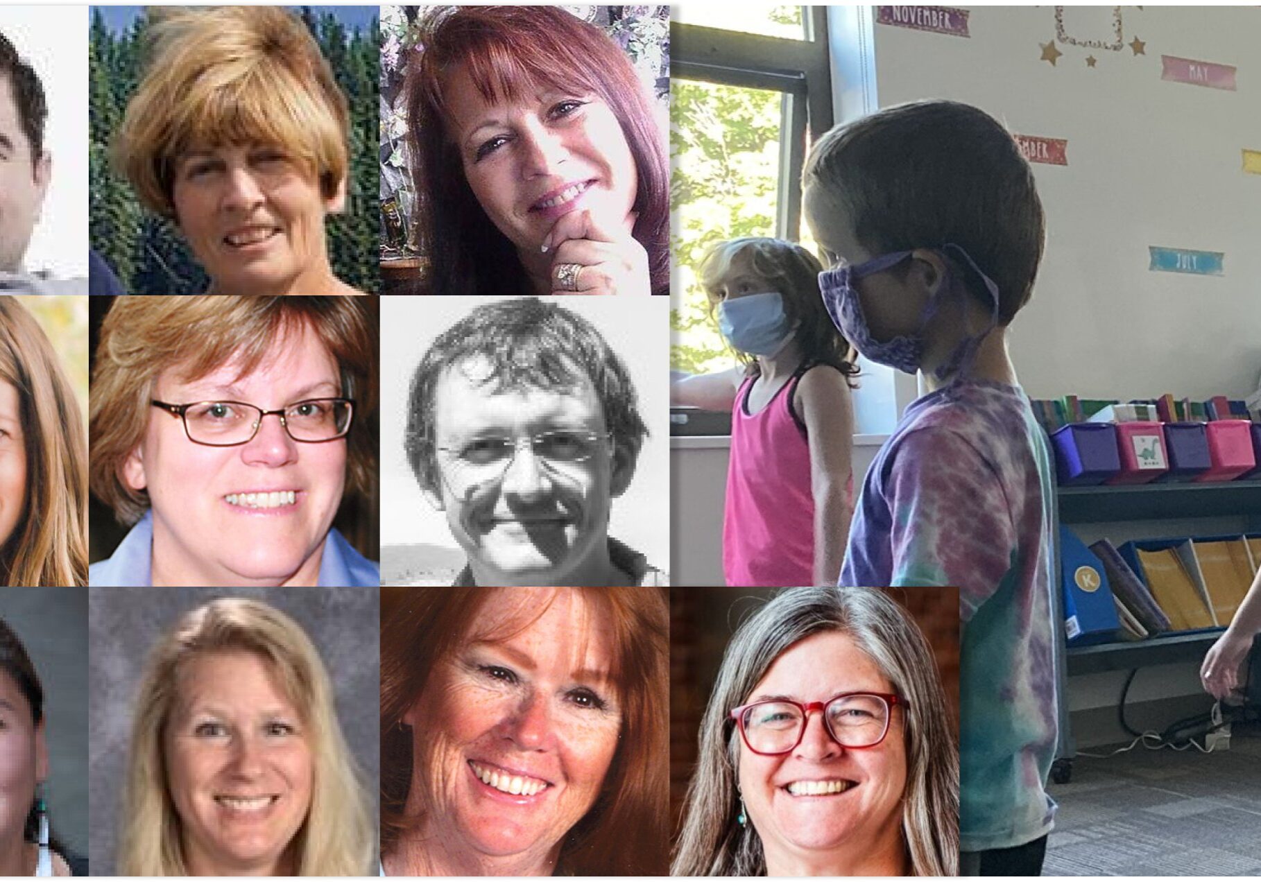 Board of Trustees supporting masks and vaccines (starting from top left) Jeffrey Avgeris, Arlene Walker-Andrews, Vicki McDonald, Nancy Hobbins, Diane Lorenzen,  Koan Mercer, Wilena Old Person, Jennifer Vogel, Ann Wake, Grace Decker.