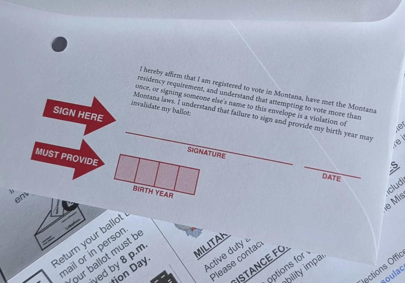 Montana Absentee Ballot Signature Section Montana Absentee Ballot Signature Section