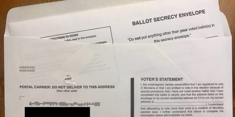 Every mail-in ballot must be placed inside of a signed ballot signature envelope. The signature on the envelope is checked against the voters registration application to verify the voters identity.