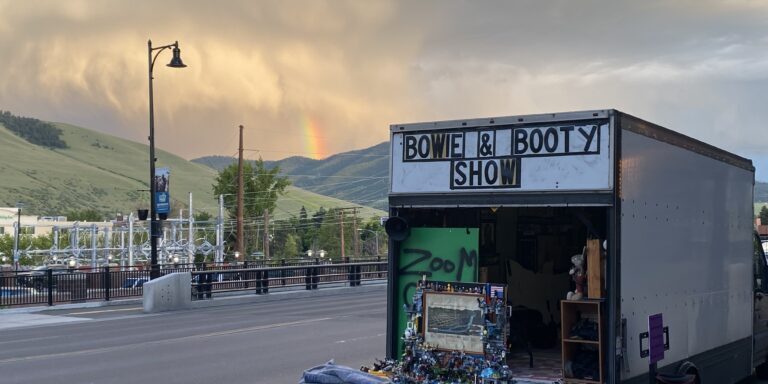 My box truck parked in front of The Wilma Theatre.