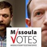 Bradley Seaman, Missoula County Elections administrator (left), Mark Zuckerberg, Center for Tech & Civic Life (right)