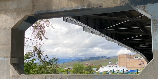 View of Caras Park from under the Higgins Street Bridge