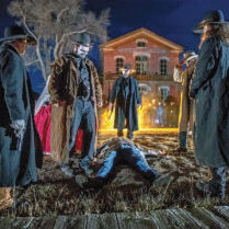 Dramatic Western Showdown at Night Dramatic Western Showdown at Night