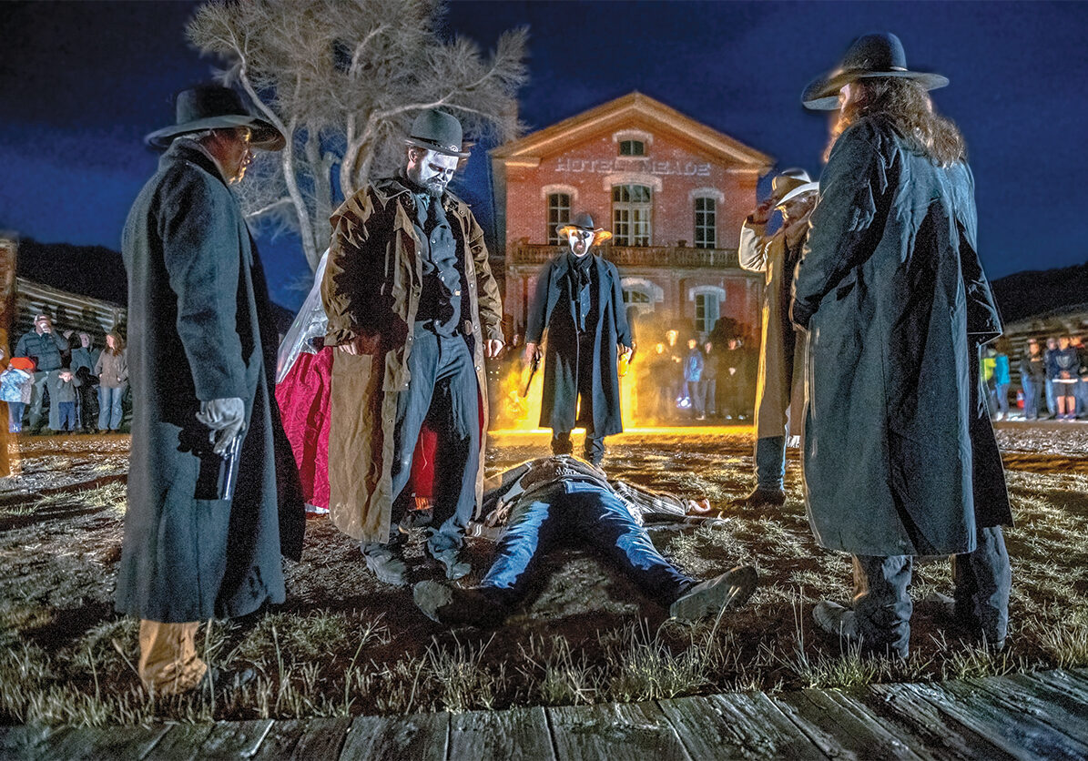 Dramatic Western Showdown at Night