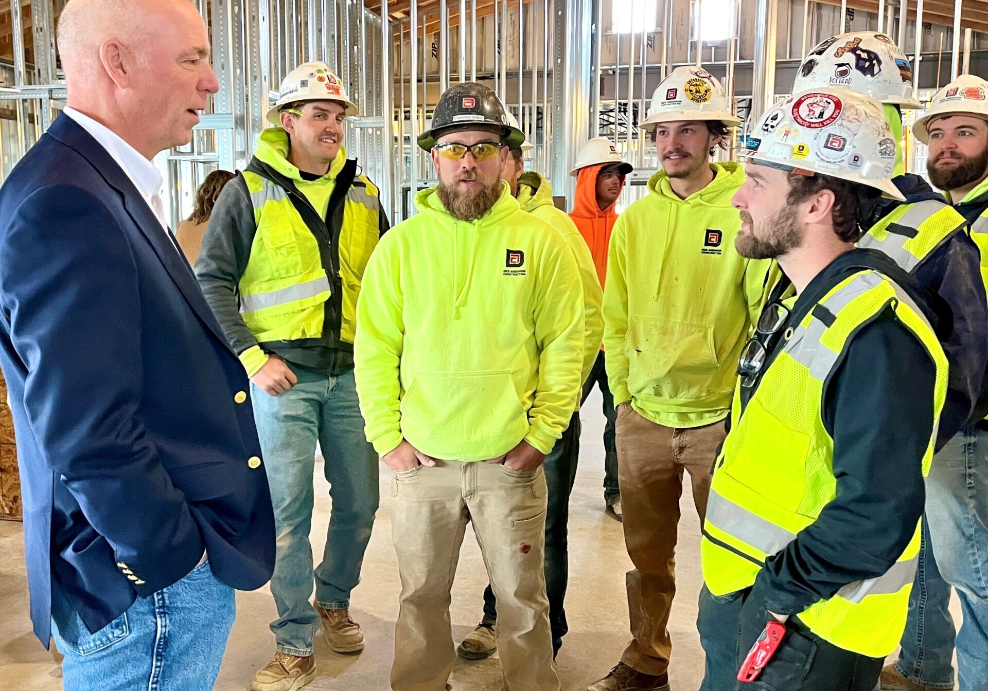 Governor Greg Gianforte meets with apprentices from Dick Anderson Construction in Helena Governor Greg Gianforte meets with apprentices from Dick Anderson Construction in Helena