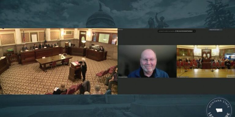 ES&S Vice President of Security and CIO Christopher Woloshin testifies during Montana Legislature's Joint Select Committee on Election Security