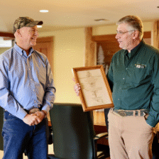 Award Presentation in Forestry Office