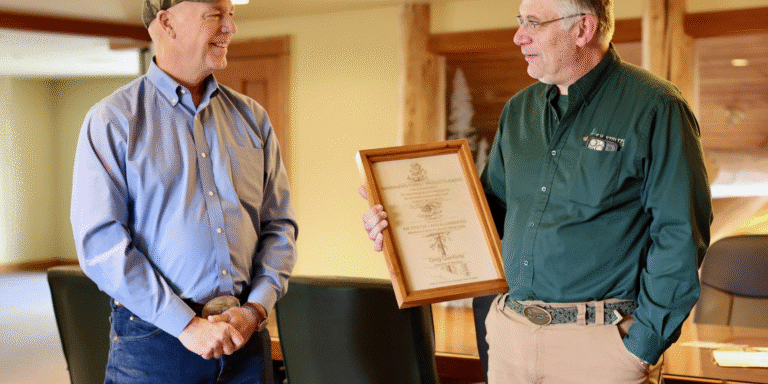 Award Presentation in Forestry Office
