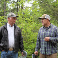 Gov. Gianforte talking with a DNRC state forester at a forest management project in Kalispell in May 2024 Gov. Gianforte talking with a DNRC state forester at a forest management project in Kalispell in May 2024