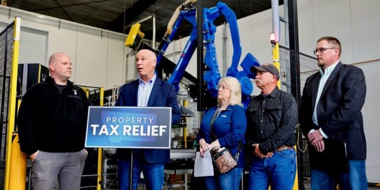 Gov. Gianforte speaking during a press conference in Missoula