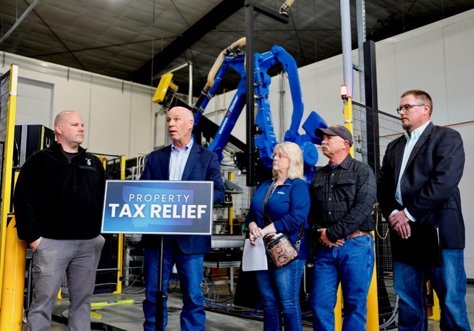 Gov. Gianforte speaking during a press conference in Missoula