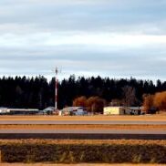 Airport Control Tower at Dusk