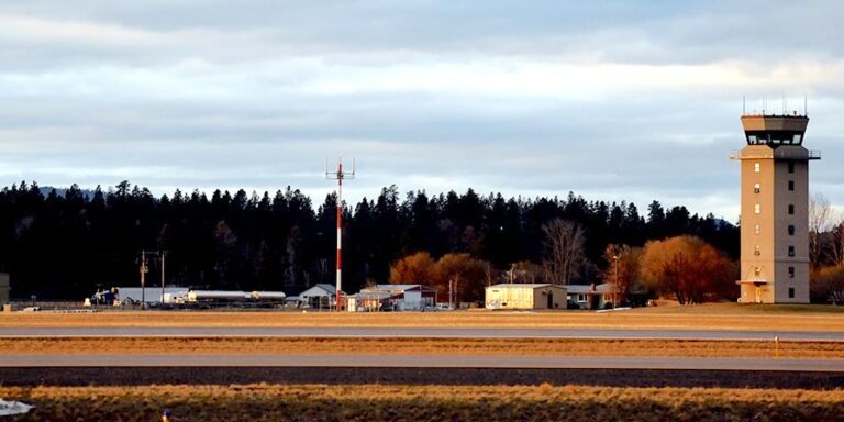 Airport Control Tower at Dusk