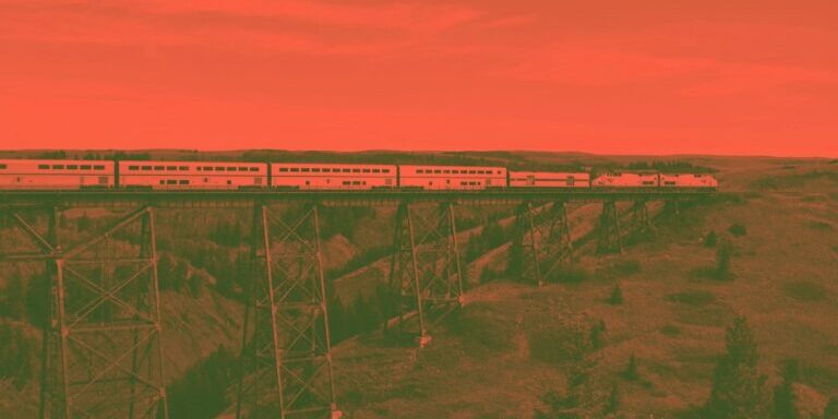 Train Crossing High Trestle Bridge