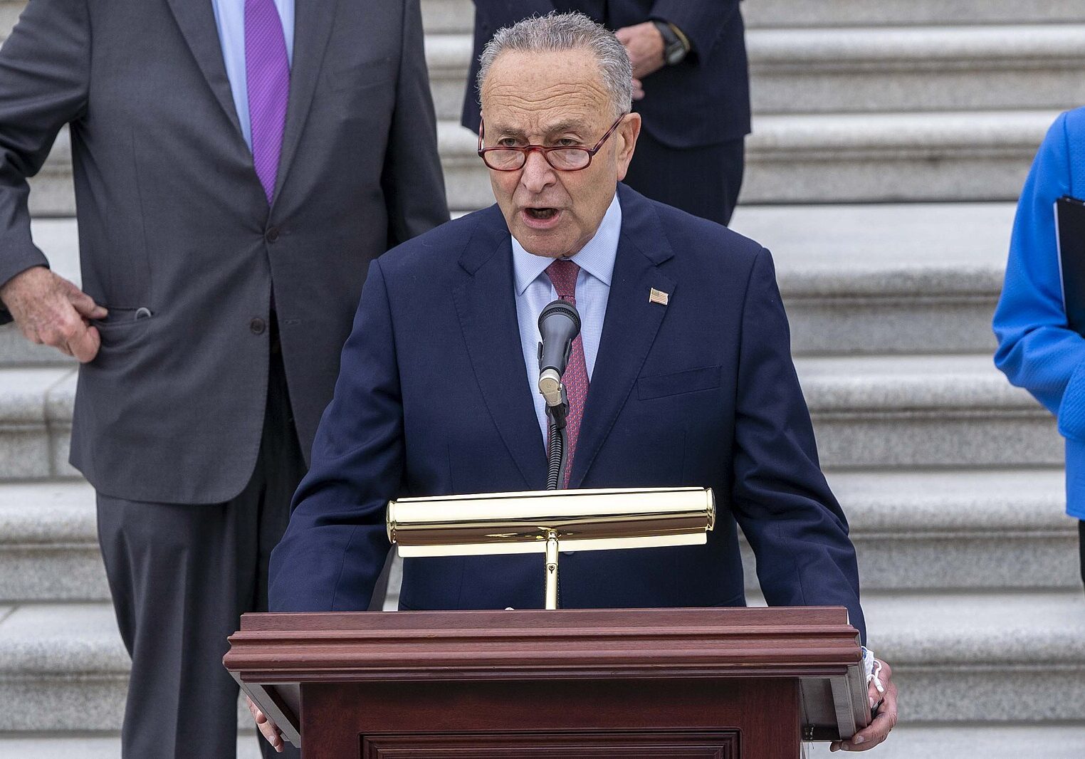 Political Press Conference on Capitol Steps