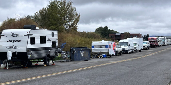 Street-side RV Parade: A Row of Campers