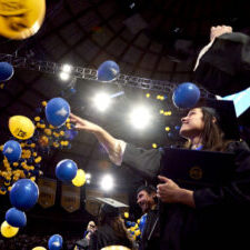 Graduation Celebration: Balloons Soar at Commencement