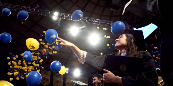 Graduation Celebration: Balloons Soar at Commencement