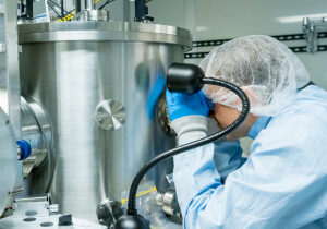 MSU Student in Microfabrication Facility MSU Student in Microfabrication Facility