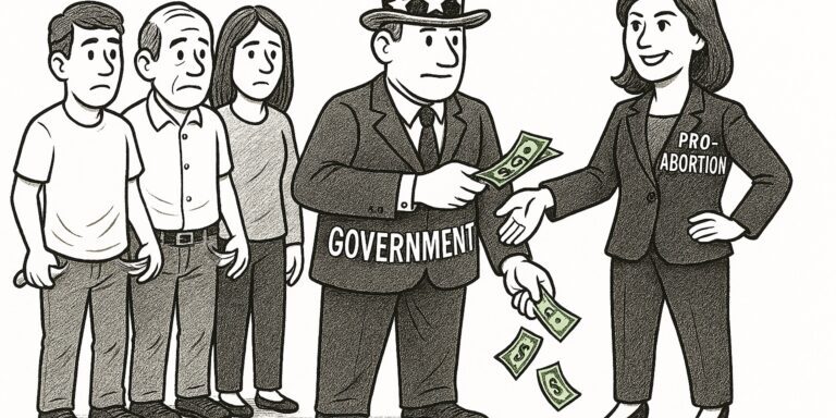 Is it really, "Your body, your choice"? Cartoon by ChatGPT.