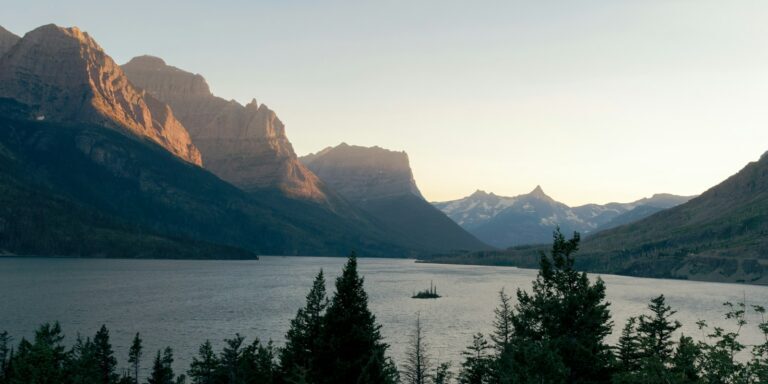 a large body of water surrounded by mountains