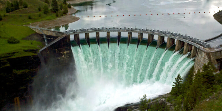 Spectacular View of a Hydroelectric Dam in Action