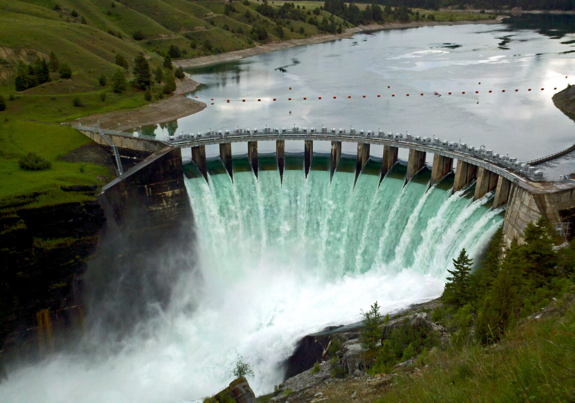 Spectacular View of a Hydroelectric Dam in Action