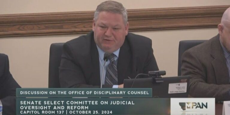 Sen. Jason Ellsworth during a discussion on the Office of Disciplinary Counsel during the Senate Select Committee on Judicial Oversight and Reform, Oct. 25, 2024.
