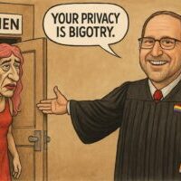 Judge Vannatta opens the door—to men in dresses. Judge Vannatta opens the door—to men in dresses.