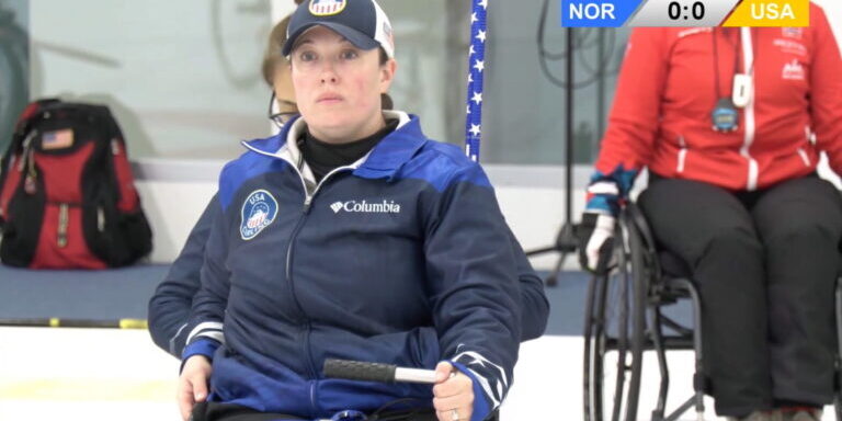 Katie Verderber Competing in Wheelchair Curling