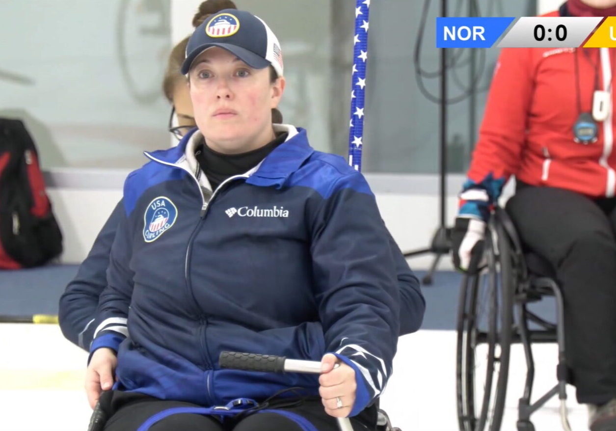 Katie Verderber Competing in Wheelchair Curling