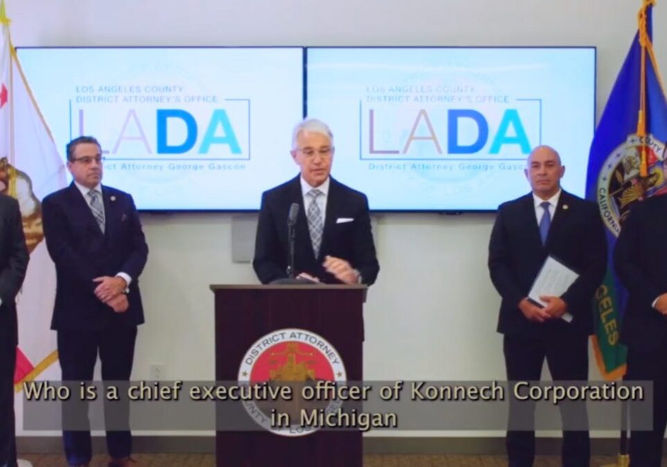 Los Angeles District Attorney George Gascon announces arrest of Konnech voting software CEO Eugene Yu