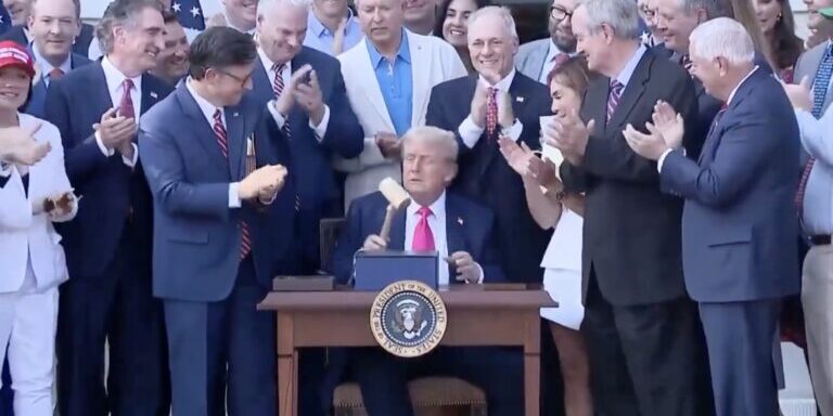 Trump Signs Big Beautiful Bill with Montana Sen. Daines in Attendance