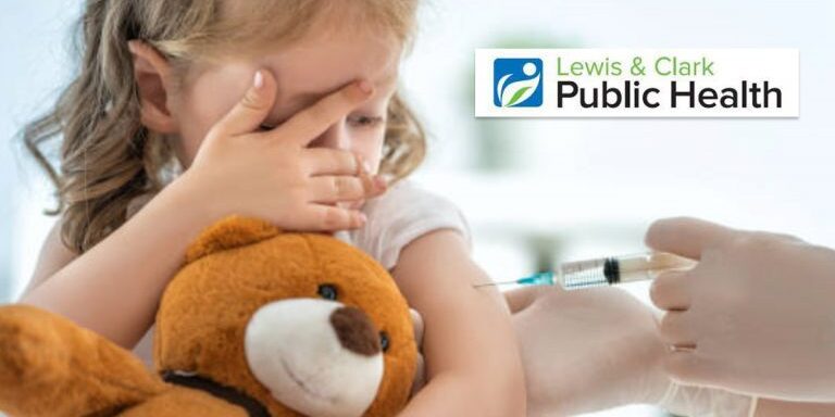 Lewis & Clark Public Health solicits "caregivers" to bring children in for COVID-19 vaccinations.
