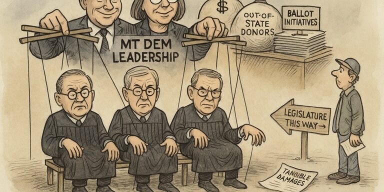 Political Cartoon Critiquing Montana Judiciary Independence