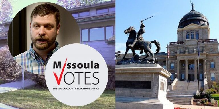 Missoula County Elections Administrator Bradley Seaman (left), Montana Legislature (right).