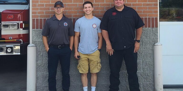 Missoula Firefighters at Future Safe Haven Baby Box Site