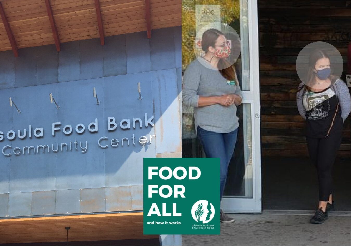 Missoula Food Bank  Service Manager Caitlyn Taix (middle) and other Food Bank employees call 911 over maskless clients.