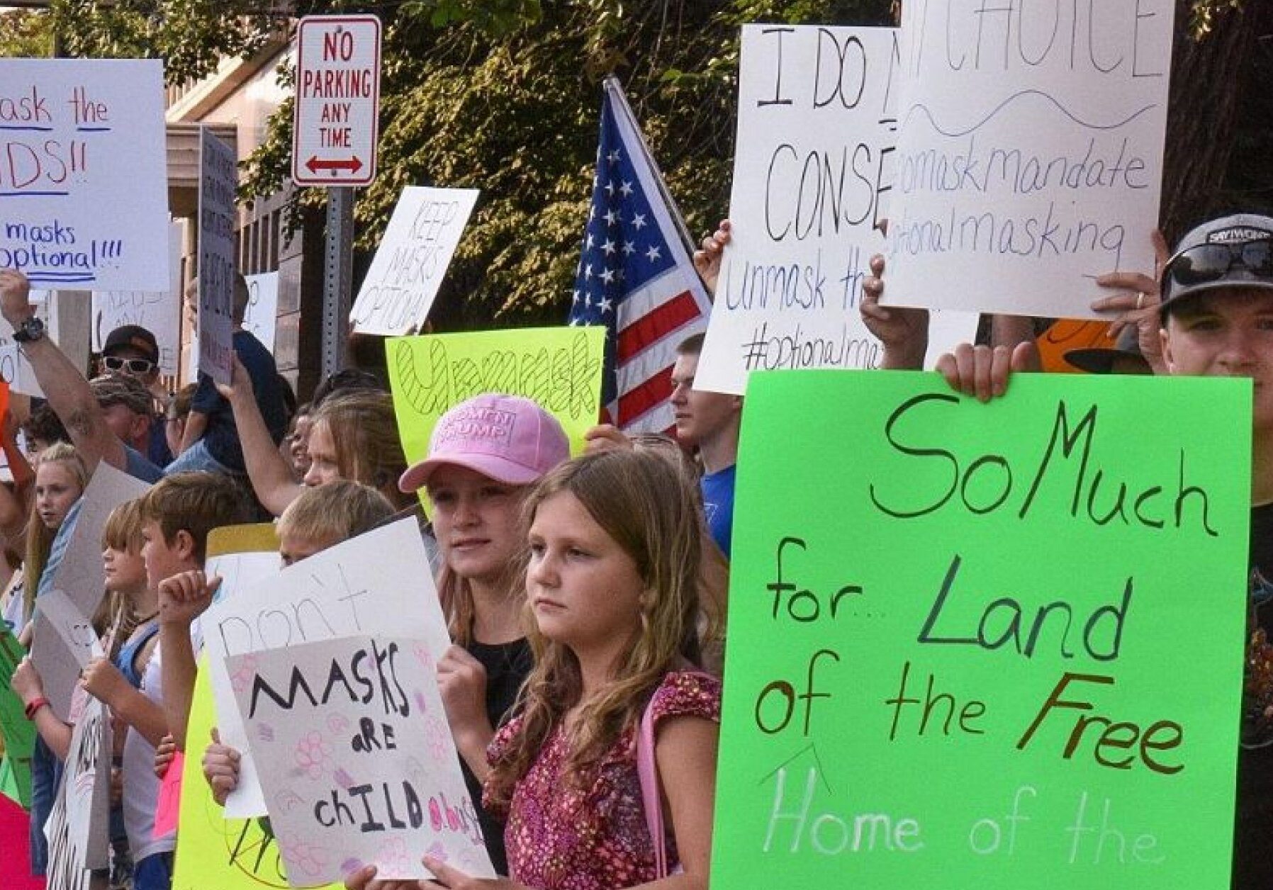 Montana parents and students protest mask mandates in Billings. August 24th, 2021.