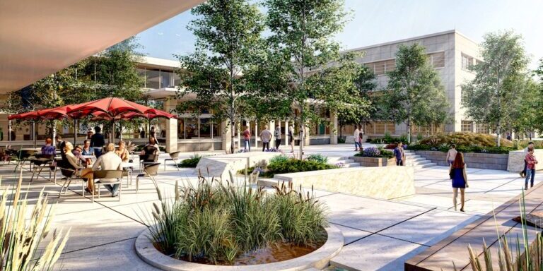 A rendering of the exterior of the Montana Heritage Center and cafe.